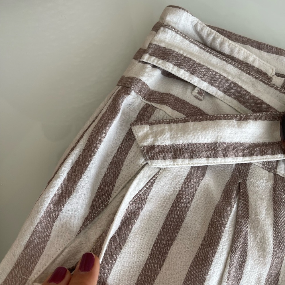 Anthropologie Beige and White Striped Pants - Picture 8 of 13